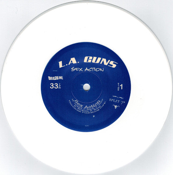L.A. Guns / Phil Lewis - Sex Action / Marie Claire (White 7" Vinyl)