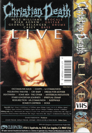 Christian Death featuring Rozz Williams - Live (VHS) - Cleopatra Records
