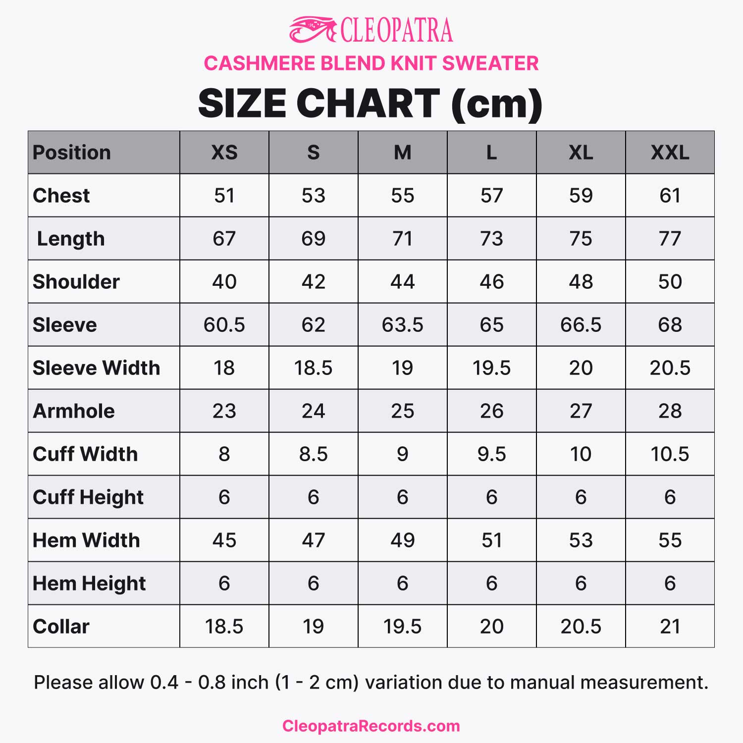 Cleopatra Records (Cashmere Blend Knit Sweater)