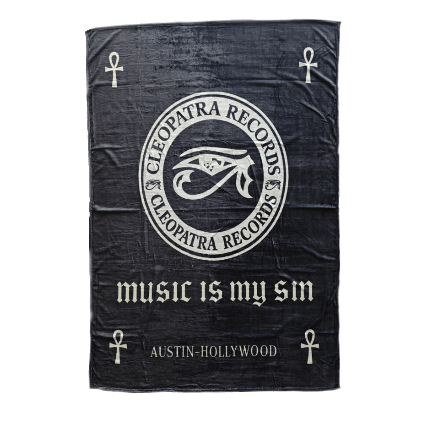 Cleopatra Records - Music is my Sin (Large Flannel Fleece Blanket)